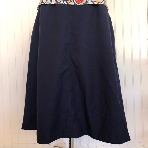 Vintage A-line Knee Length Midi High Waist Skirt Navy Blue Levi Strauss and Co - Picture 3 of 13